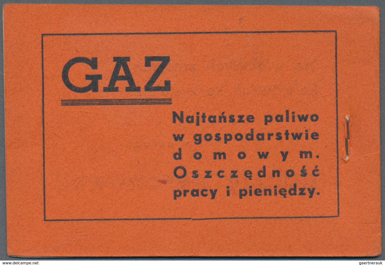 Polen: 1937, Complete Stamp Booklet 2.20zl. Black/red On Orange-red Containing Four Panes Of Four 5g - Ungebraucht
