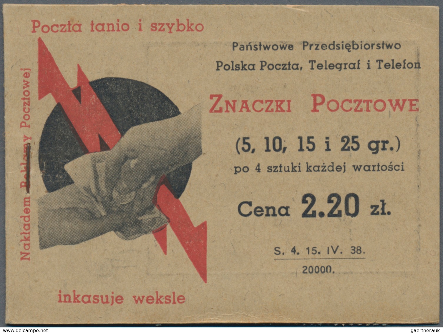 Polen: 1938. Booklet With Money And Hand. Stamps Stuck. - Neufs