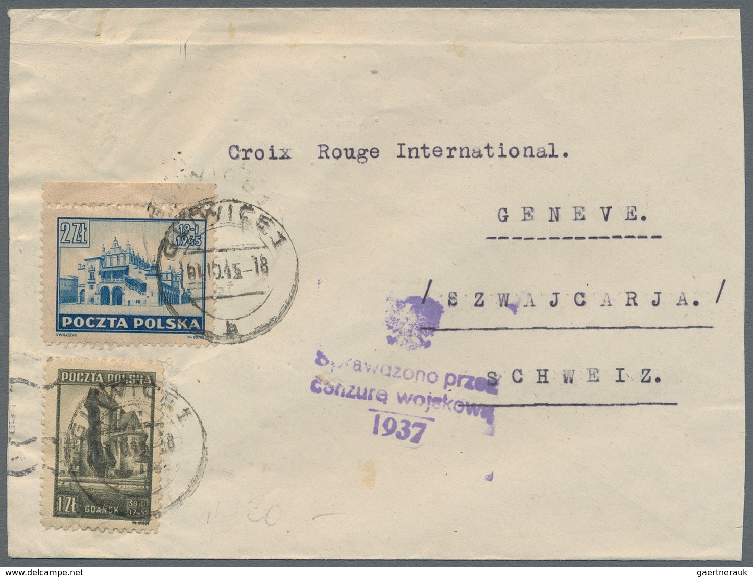 Polen: 1945/46 A Card With Civil Censorship In The CSSR As Well As A Letter With Censorship Of The F - Ungebraucht