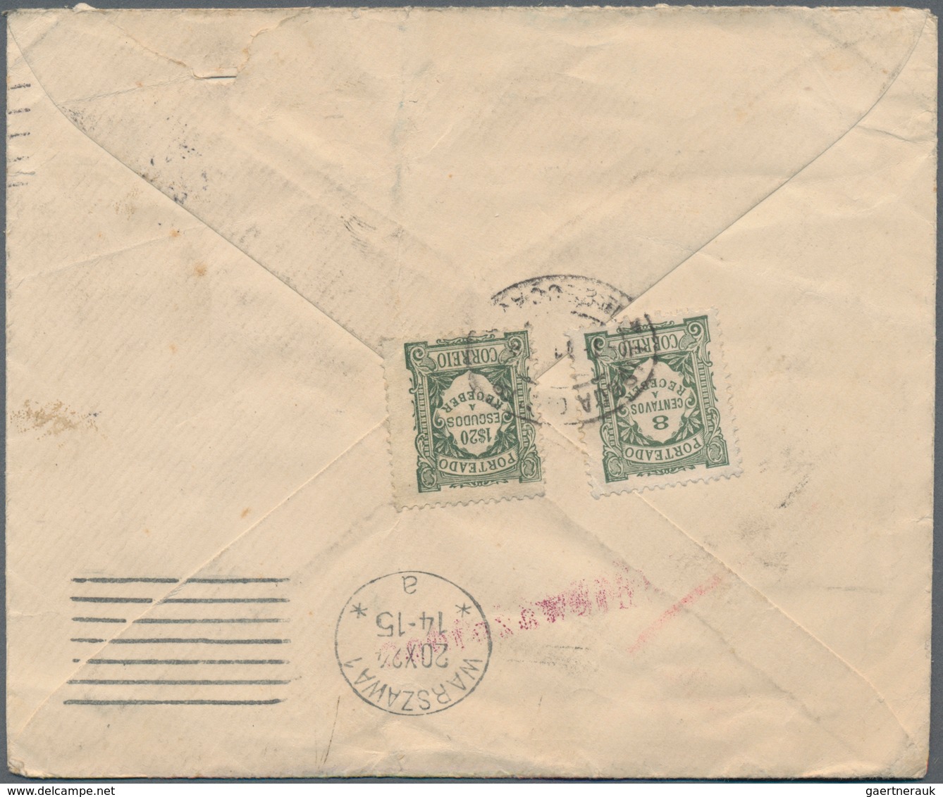 Polen - Portomarken: 1924. Envelope (vertical Fold) Addressed To 'The British Legation, Warsaw' Bear - Taxe