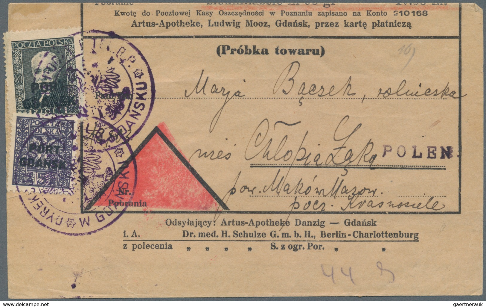 Polen - Post Im Danziger Hafen (Port Gdansk): 1925 (ca). News Band Wrapper Headed 'Probka Towaru' Be - Other & Unclassified