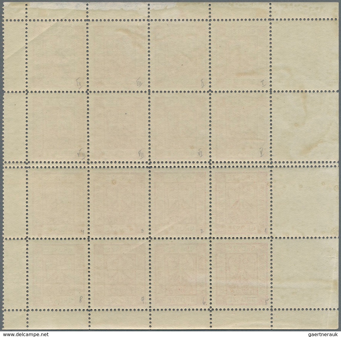 Polen - Bestellpostanstalten: PRZEDBORZ 1917, 2gr. Carmine, Perforated 11½, Block Of 16 (=left Half - Autres & Non Classés