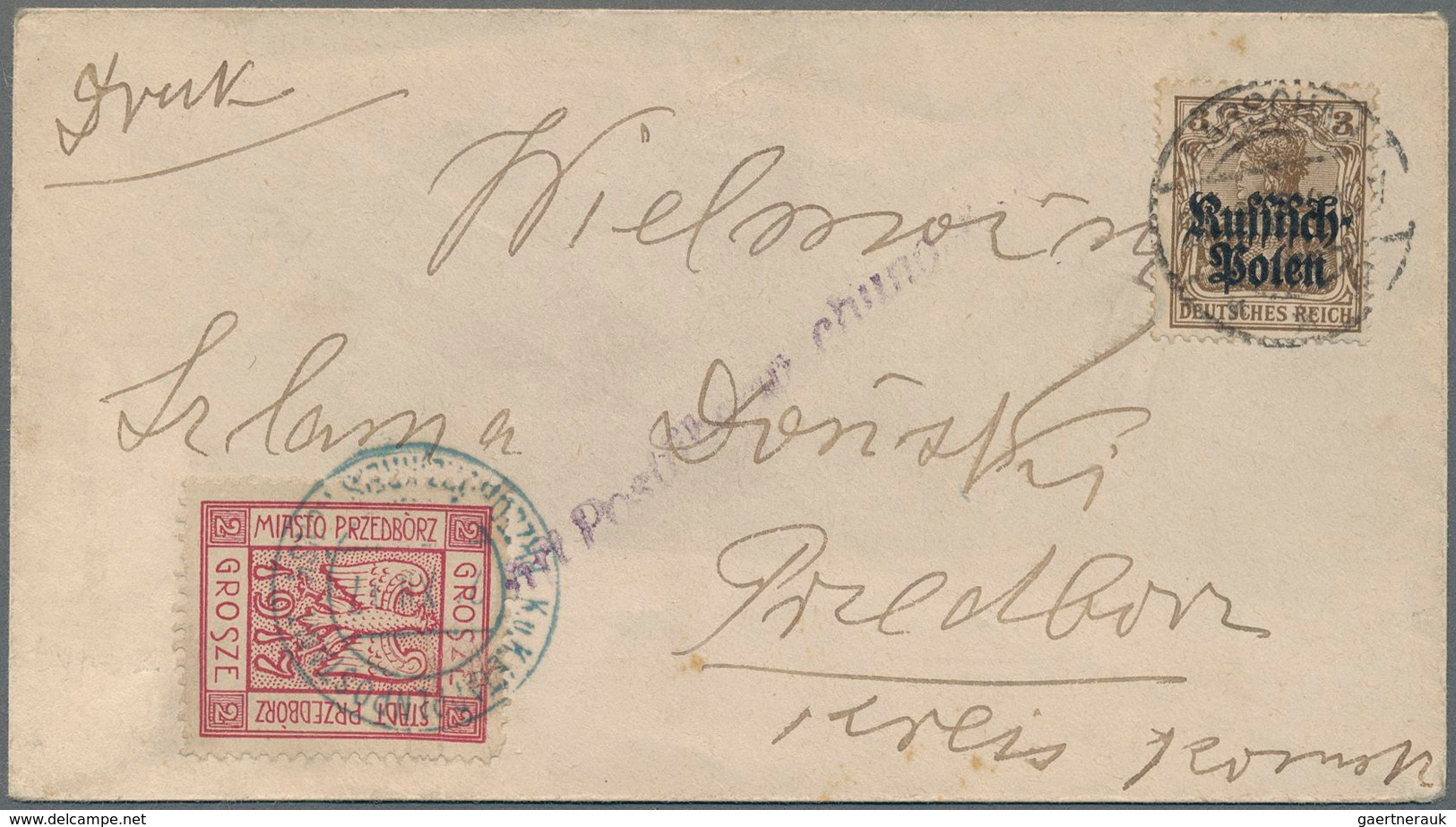 Polen - Bestellpostanstalten: PRZEDBORZ 1917, 2?.12.17, 2gr. Carmine Perforated (slight Wrinkling), - Other & Unclassified