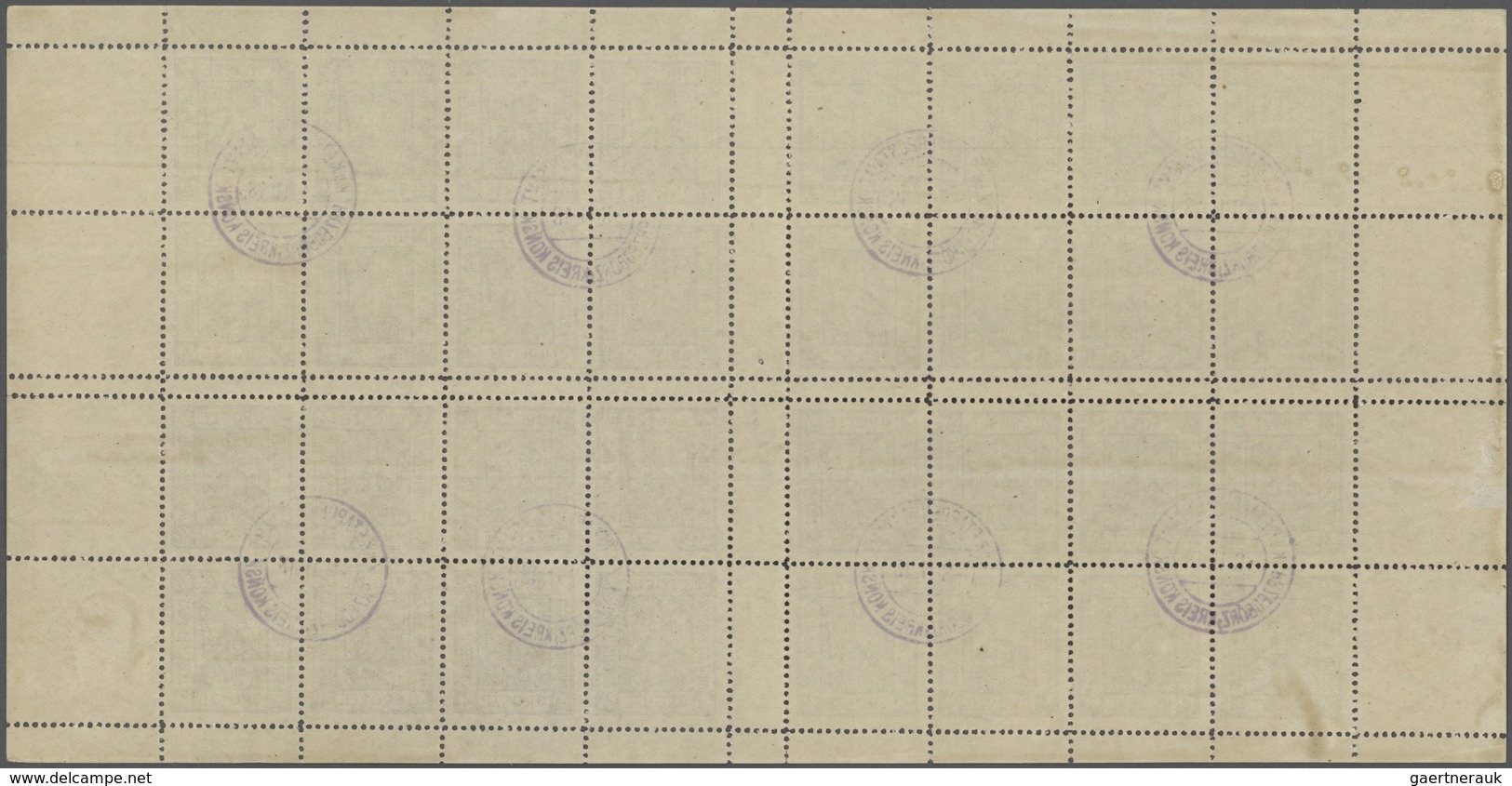 Polen - Bestellpostanstalten: PRZEDBORZ 1917, 4gr. Blue, Perforated 11½, Complete Sheet Of 32 Stamps - Autres & Non Classés