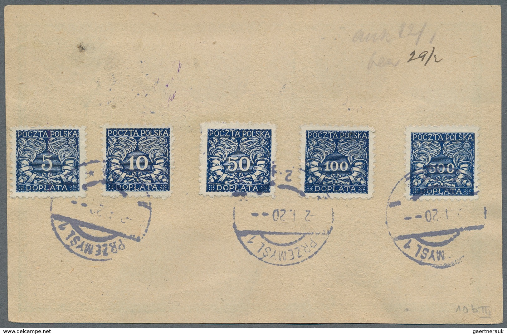 Polen - Ganzsachen: 1920 Uprated Postal Stationery Card Sent By Registered Mail From Przemysl To Lan - Ganzsachen