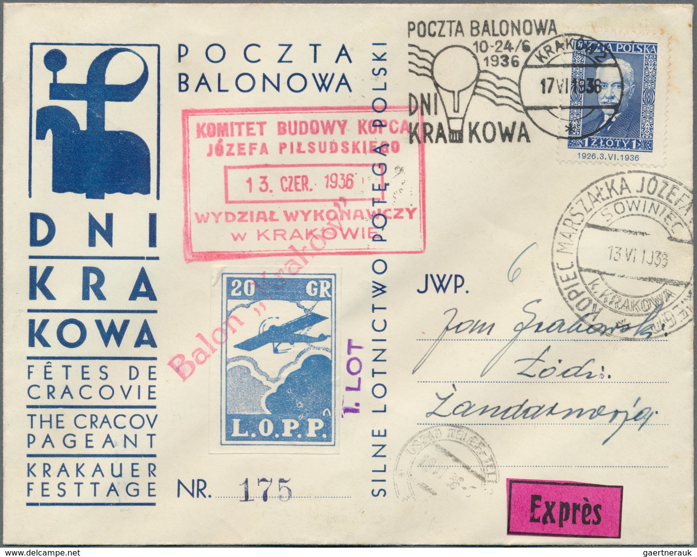 Polen - Besonderheiten: 1936, 29.VI., Poland, Balloon "Kraków", 1st-3rd Flight, Four Covers/card Sho - Autres & Non Classés