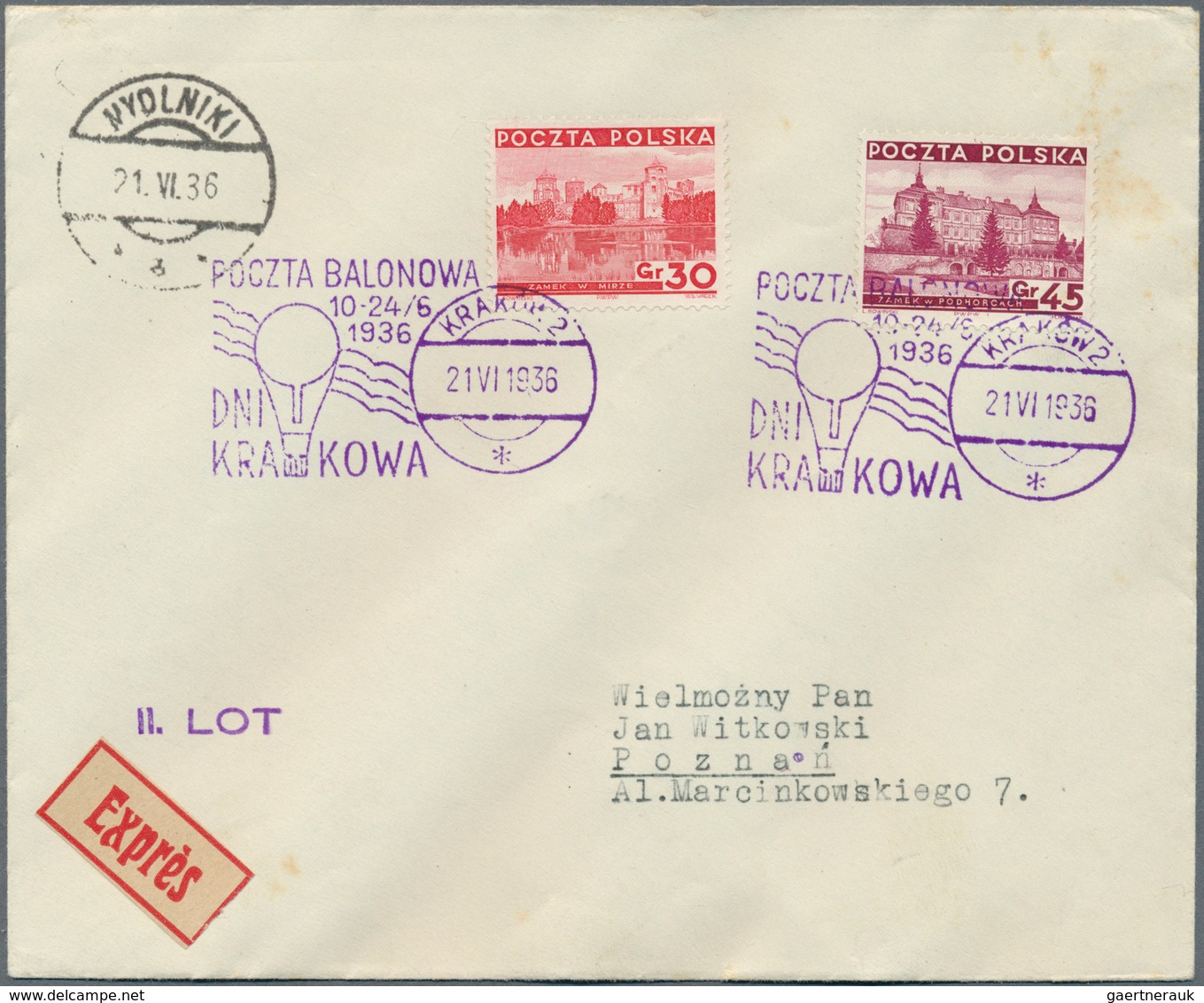 Polen - Besonderheiten: 1936, 29.VI., Poland, Balloon "Kraków", 1st-3rd Flight, Four Covers/card Sho - Autres & Non Classés