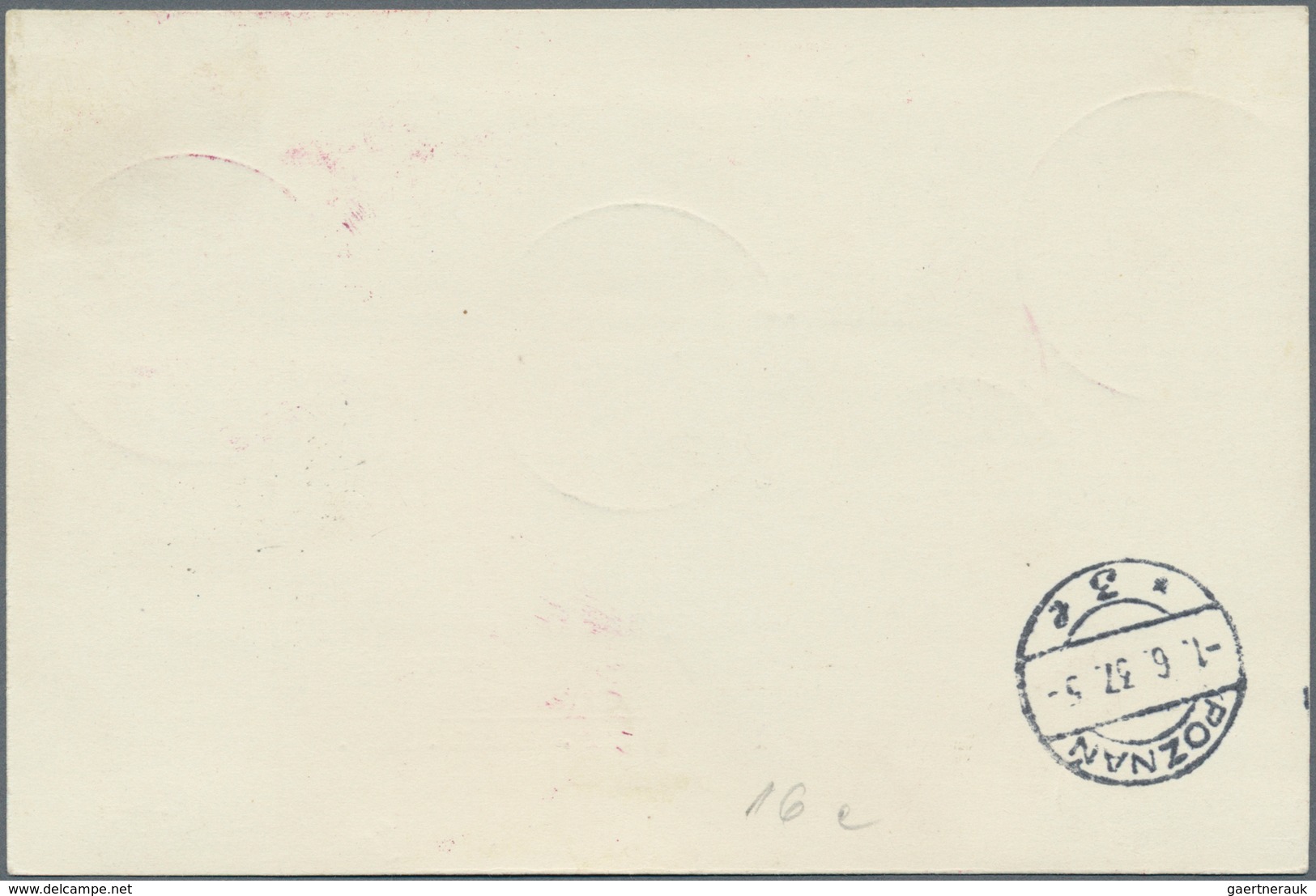 Polen - Besonderheiten: 1937, 30.V., Poland, Balloon "Hel", Card With VIOLET Postmark And Arrival Ma - Other & Unclassified
