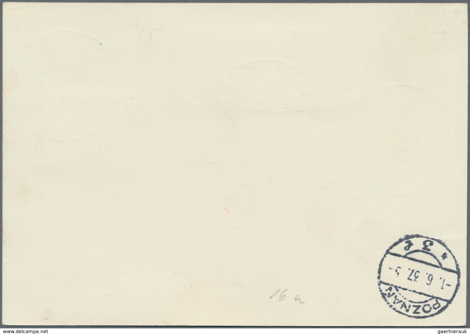 Polen - Besonderheiten: 1937, 30.V., Poland, Balloon "Gopło", Card With Black Postmark And Arrival M - Autres & Non Classés