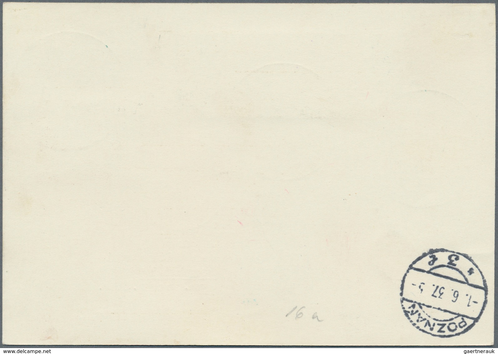 Polen - Besonderheiten: 1937, 30.V., Poland, Balloon "Gopło", Card With Black Postmark And Arrival M - Other & Unclassified