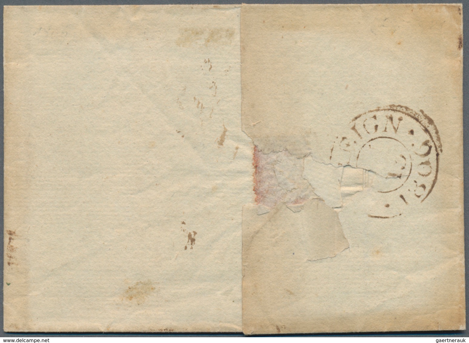 Portugal - Vorphilatelie: 1806. Pre-stamp Envelope Addresssed To London Cancelled By Oval Fran/Quead - ...-1853 Préphilatélie