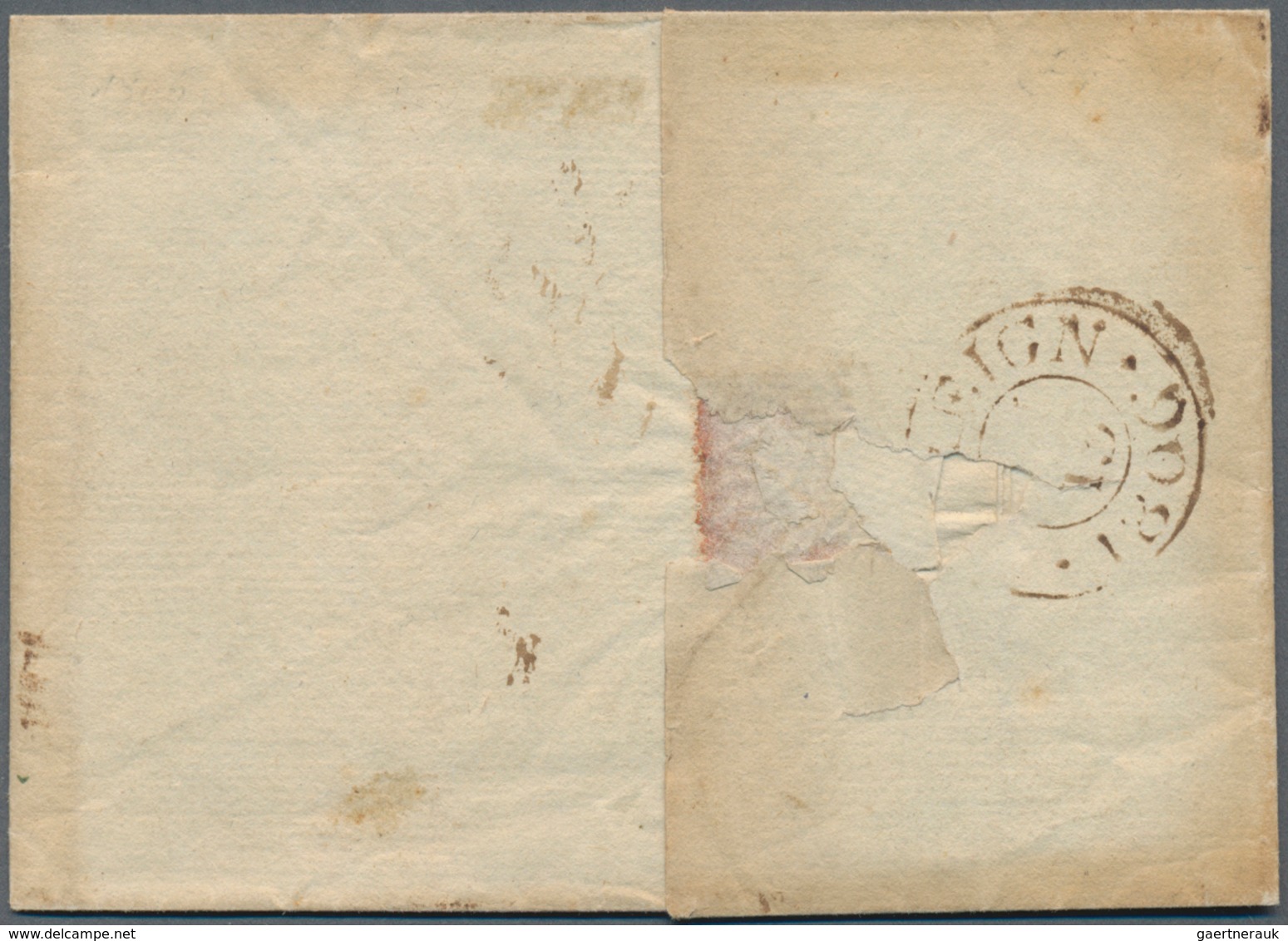 Portugal - Vorphilatelie: 1806. Pre-stamp Envelope Addresssed To London Cancelled By Oval Fran/Quead - ...-1853 Prephilately