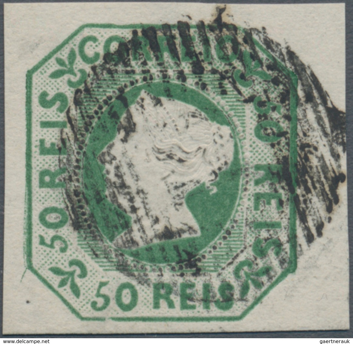 Portugal: 1853, Maria 50 R., Used, Fresh Colour With Full To Wide Margins. Michel 1300,- €. (Mundifi - Autres & Non Classés
