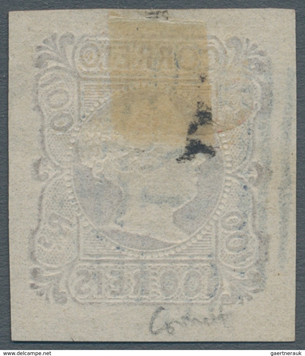 Portugal: 1853, Maria 1000 R. Purple, Good Margines With The Rare Numeral "12" (Azambuja). (Munidfil - Sonstige & Ohne Zuordnung