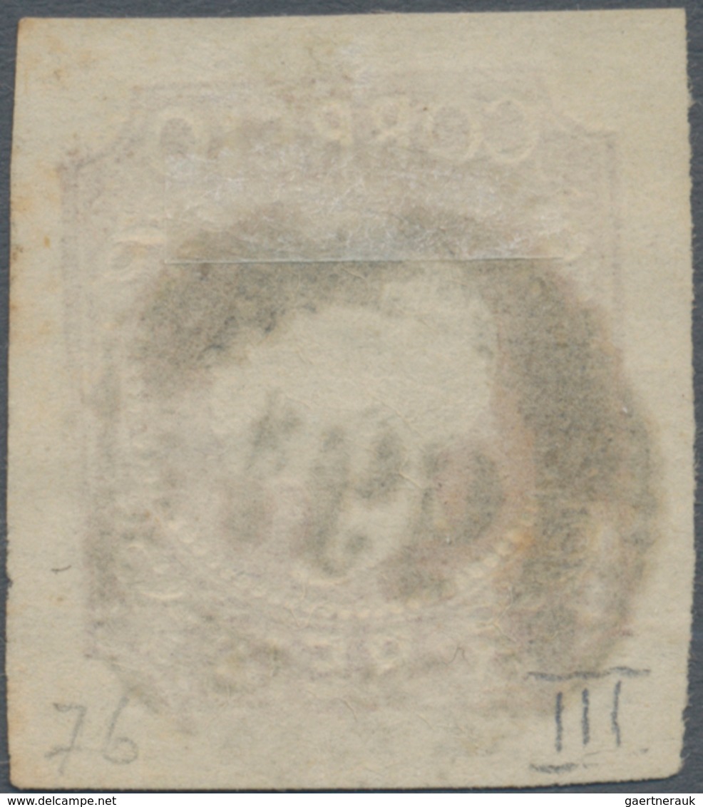 Portugal: 1855, King Pedro V. 5r. Red Brown Die III With Straight Hair On Thin Embossed Paper Imperf - Sonstige & Ohne Zuordnung