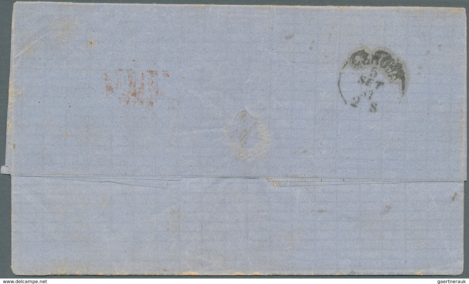 Portugal: 1867. Envelope Addressed To Italy Bearing SG 36, 10r Yellow, SG 38, 20r Bistre (3) And SG4 - Autres & Non Classés