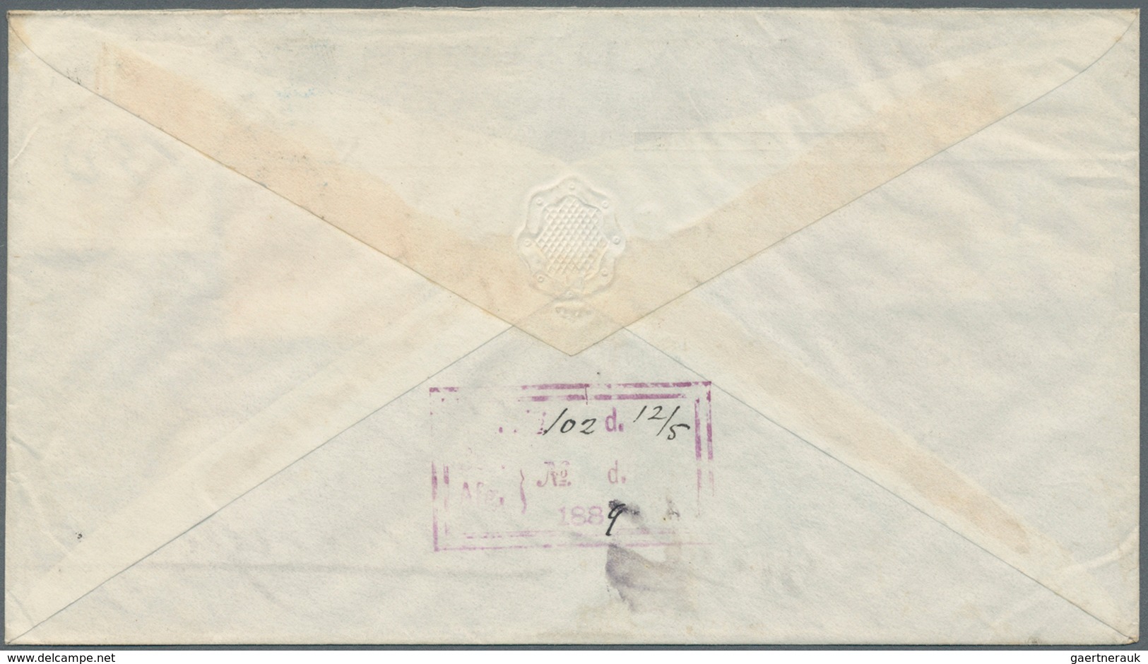 Portugal: 1889. Registered Envelope Addressed To Sweden Bearing SG 153, 100r Pale Mauve And SG 198, - Autres & Non Classés