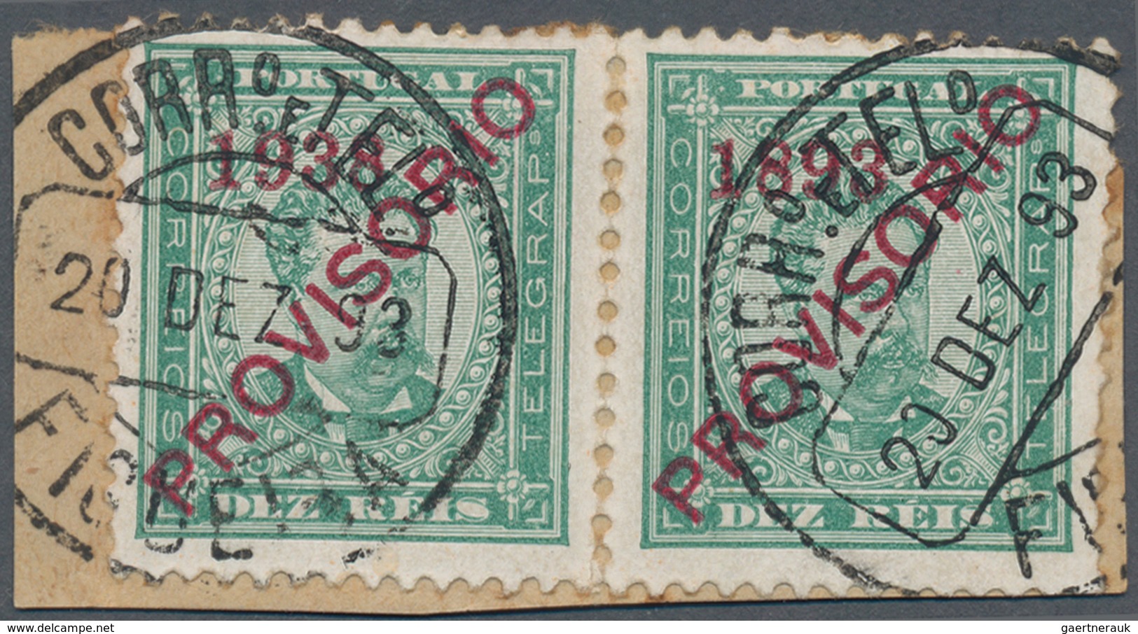 Portugal: 1893. SG 303b 10r Blue Green ERROR '1938' For 1893' Tied By Figueira Date Stamp '20th Dec - Autres & Non Classés