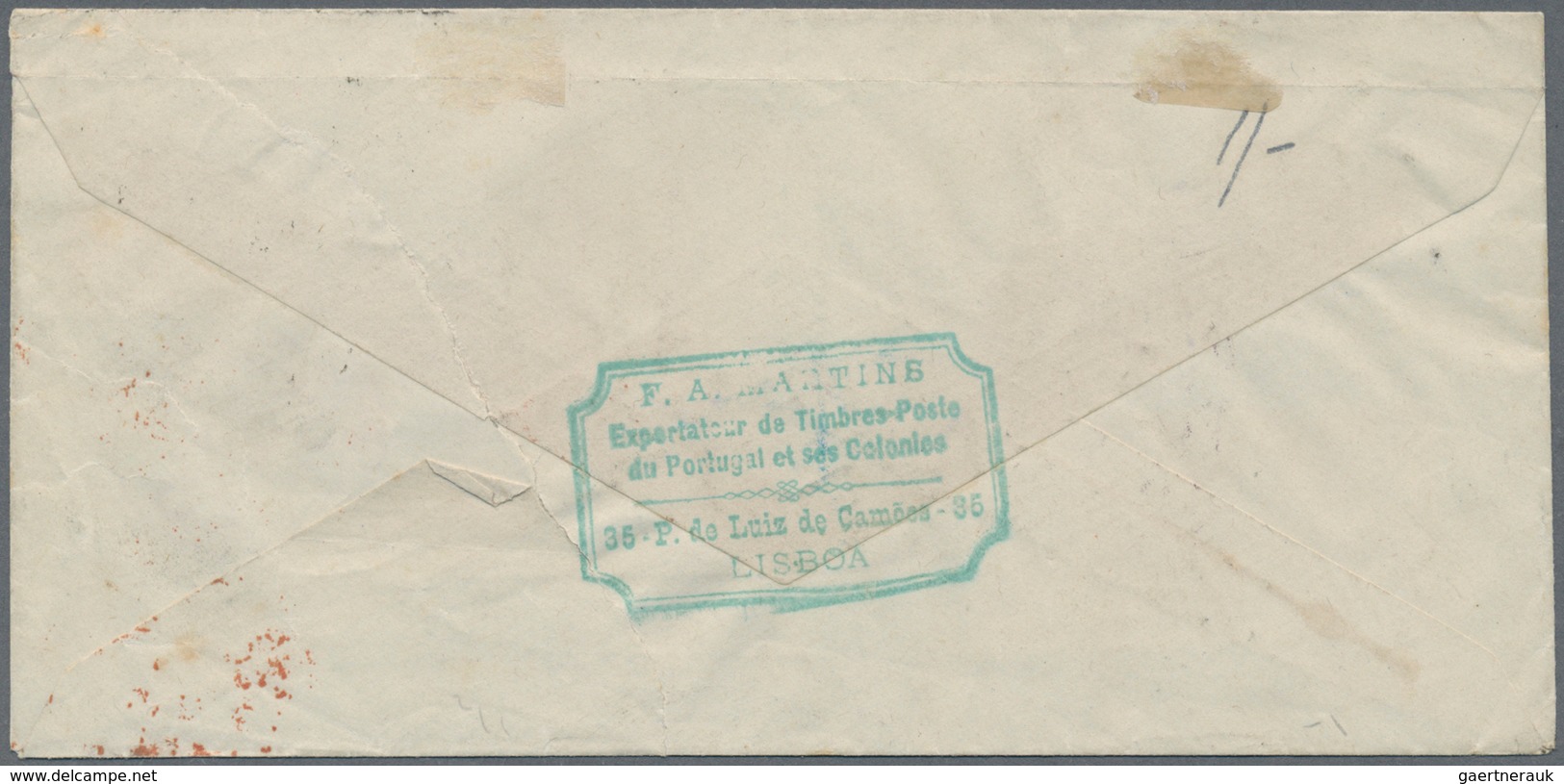 Portugal: 1893. Registered Envelope Addressed To England Bearing Yvert 44b, 100r Violet Tied By Lisb - Sonstige & Ohne Zuordnung