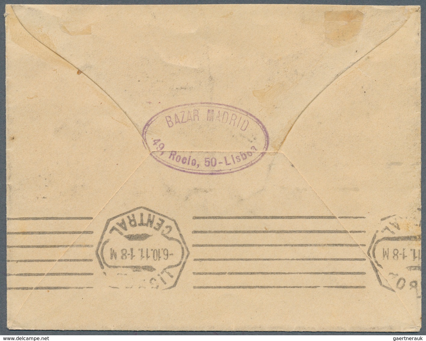 Portugal: 1911 (6.10.), Local Cover Bearing King Manuel 20r. Carmine Rose Optd. REPUBLICA (9 Incl. P - Autres & Non Classés