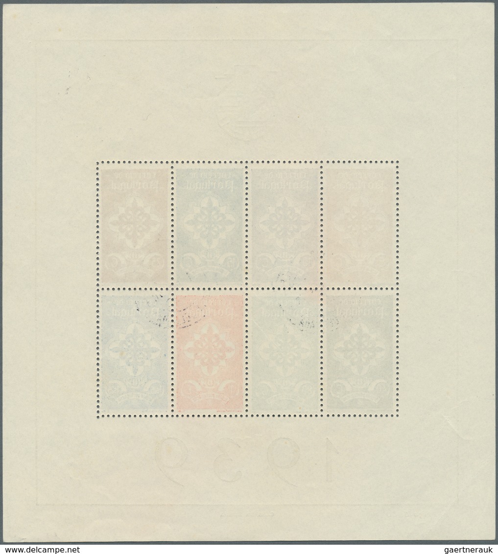 Portugal: 1940, "Portugiesische Legion" Als Block Sauber Gestempelt "PONTA-DELGADA 11 OUT 40" üblich - Sonstige & Ohne Zuordnung