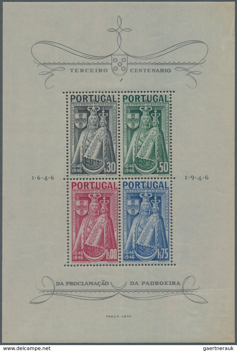 Portugal: 1946, 4 Postfrische Blocks, Mi. 720,- - Sonstige & Ohne Zuordnung