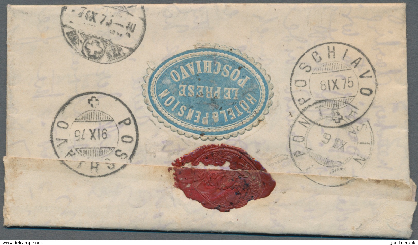 Rumänien: 1875, Entire Letter Sent From Bucarest To Hotel Prese In Poschiavo, Ct. Grisons, Switzerla - Neufs