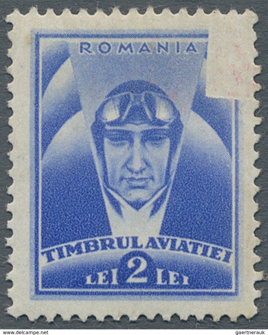 Rumänien - Zwangszuschlagsmarken: 1932, 2 L Ultramarine Obligatory Airmail Stamp, Printing Omitted A - Other & Unclassified