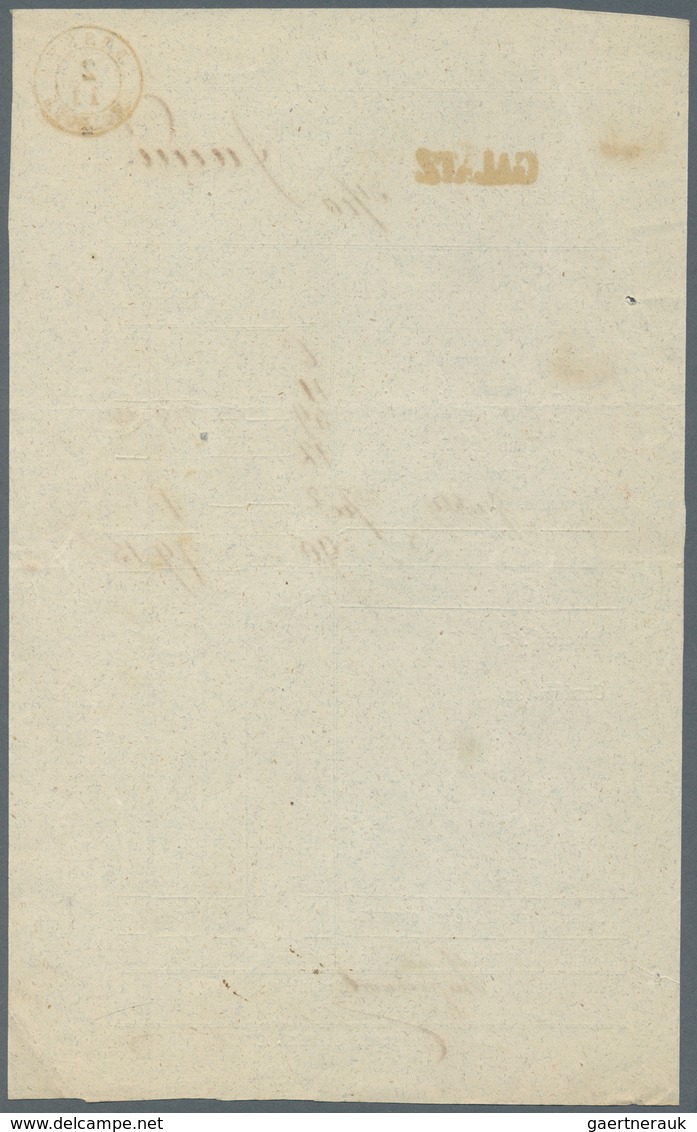 Rumänien - Stempel: JASSY: 1860 (2.11.), Postal Form In Cyrillic With Red Single-line 'GALATZ' And D - Postmark Collection