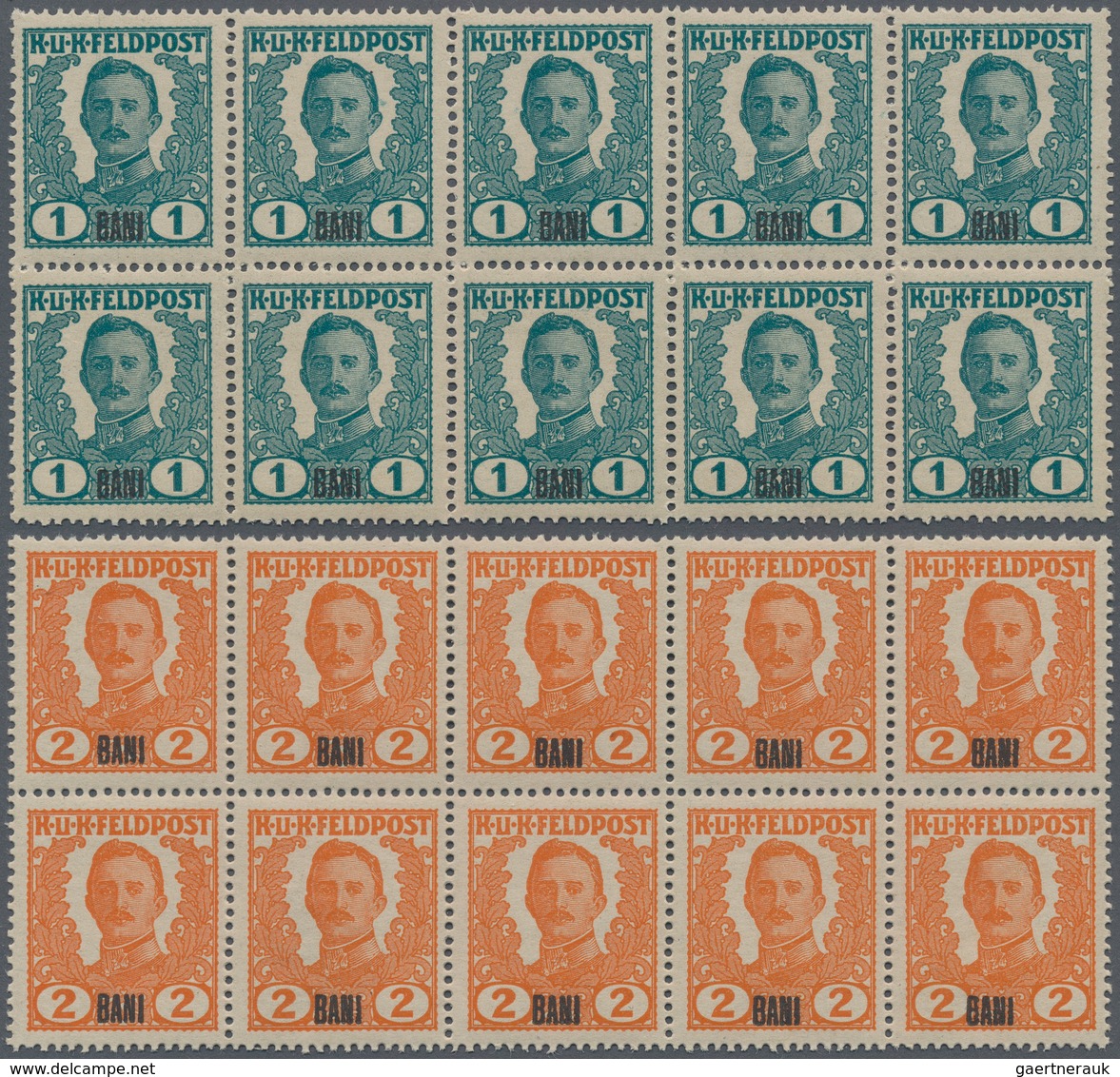 Rumänien - Besonderheiten: 1918 UNISSUED Austrian-Hungarian Field Post 'King Karl I.' Set Overprinte - Sonstige & Ohne Zuordnung