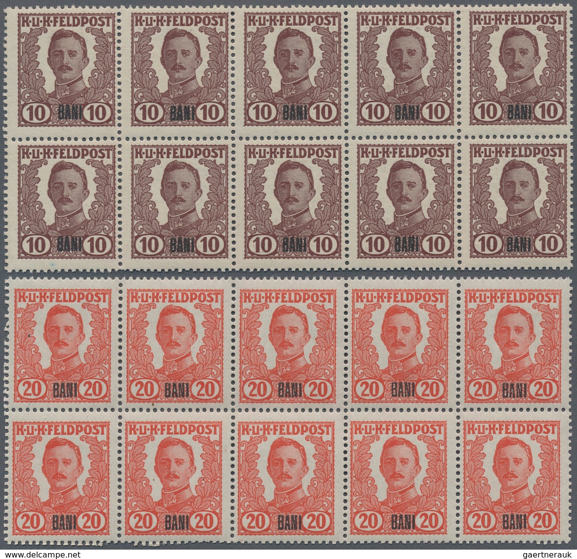 Rumänien - Besonderheiten: 1918 UNISSUED Austrian-Hungarian Field Post 'King Karl I.' Set Overprinte - Sonstige & Ohne Zuordnung