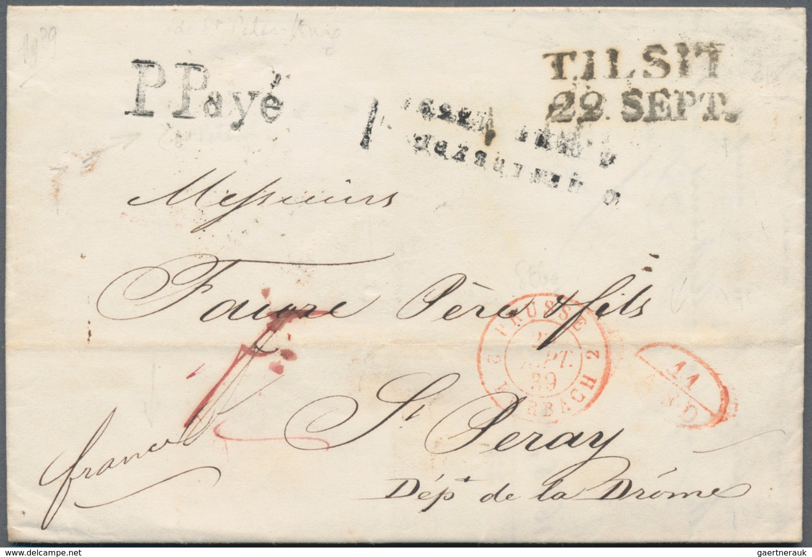 Russland - Vorphilatelie: 1839. Folded Entire Written From St. Petersburg Dated '5th Sept 1839' Addr - ...-1857 Vorphilatelie