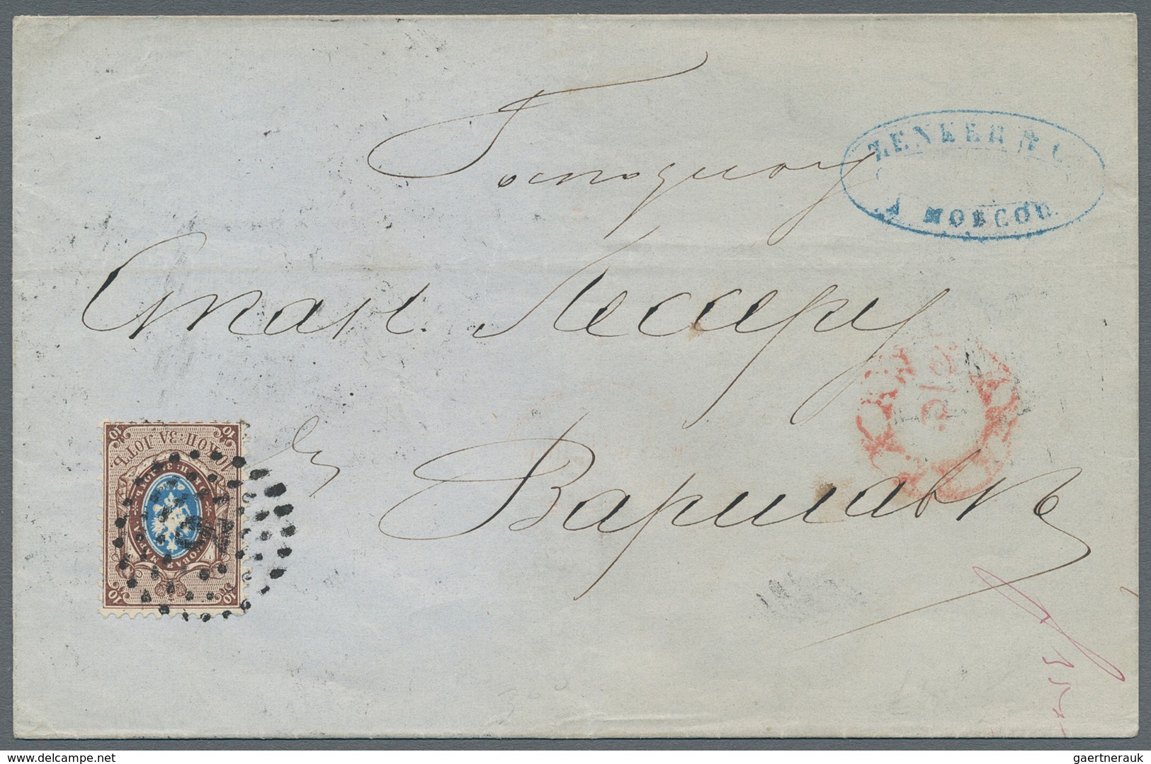 Russland: 1859/73 Five Covers Sent From Kozlov And Moscow (4x) To St. Petersburg, London, Lyon And W - Other & Unclassified