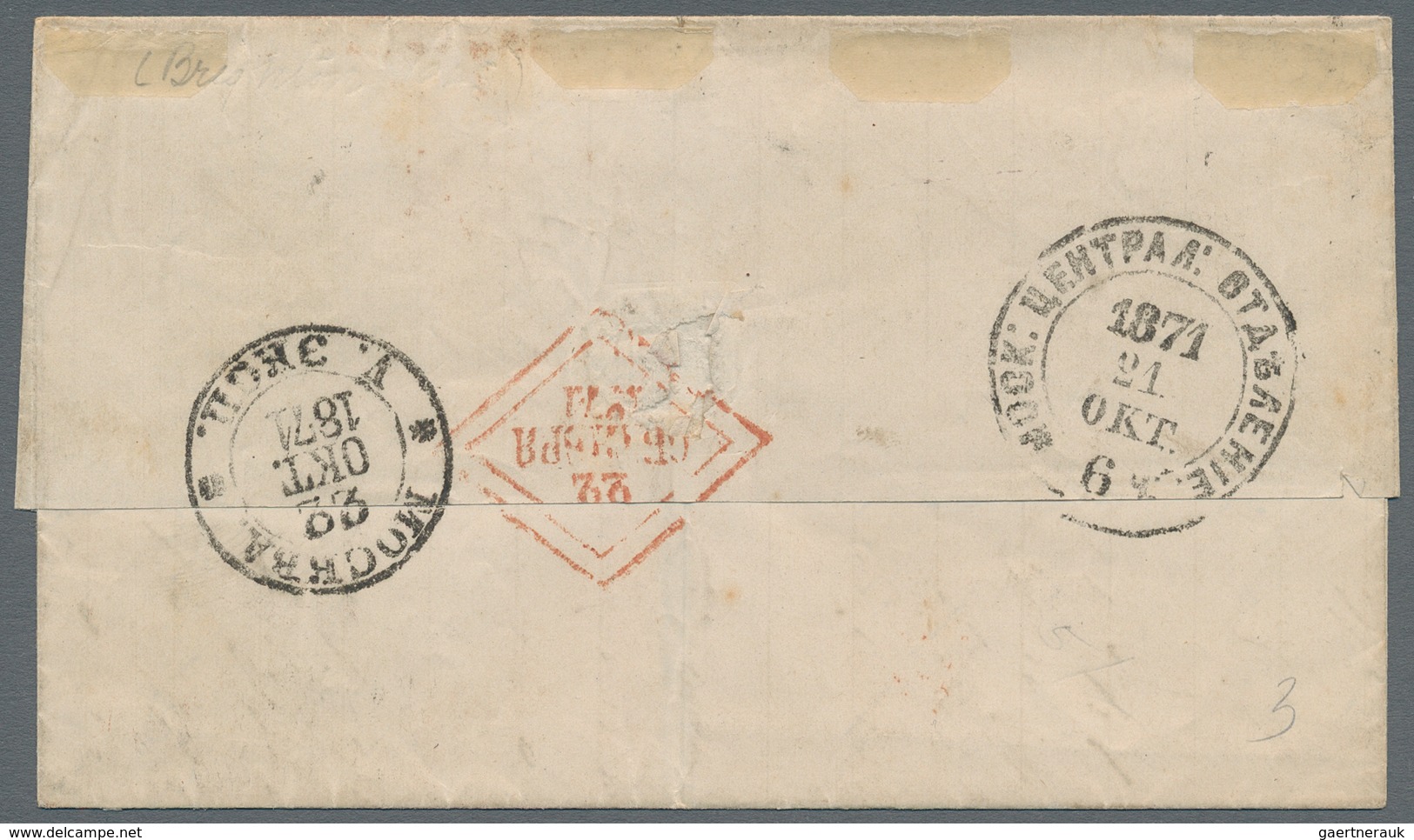 Russland: 1859/78 Six Covers All Sent From Moscow, Two Covers Sent Abroad (to London And Bordeaux) A - Sonstige & Ohne Zuordnung