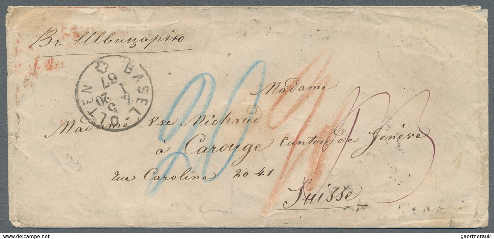 Russland: 1861/72 Four Unfranked Covers All Sent From Moscow To France (3x) And To Switzerland, The - Sonstige & Ohne Zuordnung