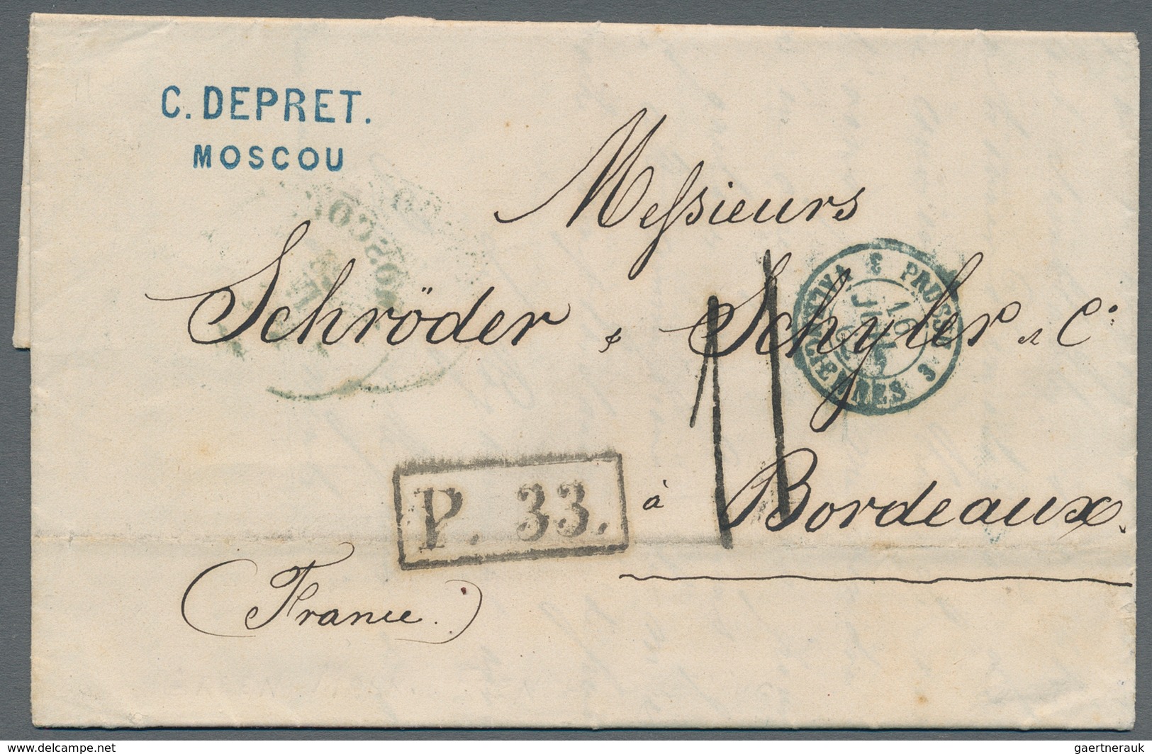 Russland: 1861/72 Four Unfranked Covers All Sent From Moscow To France (3x) And To Switzerland, The - Sonstige & Ohne Zuordnung
