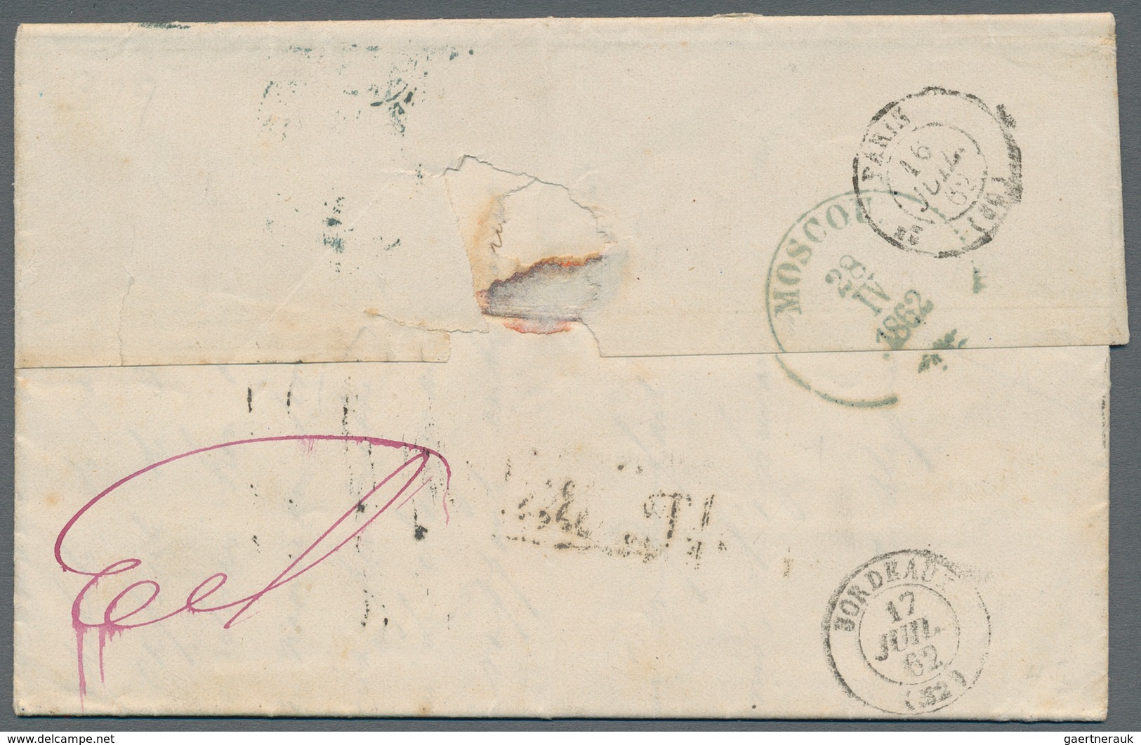 Russland: 1861/72 Four Unfranked Covers All Sent From Moscow To France (3x) And To Switzerland, The - Autres & Non Classés