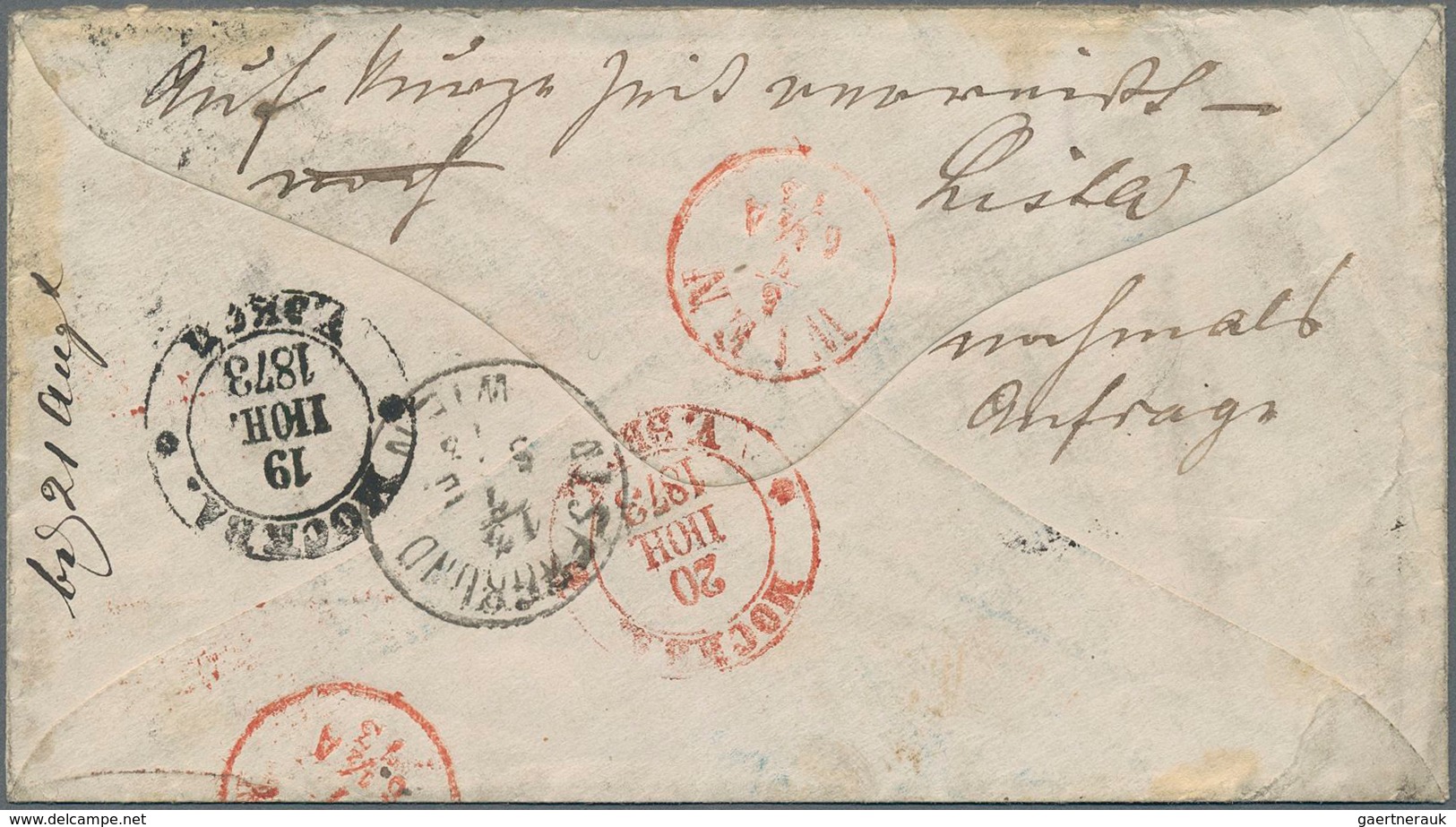 Russland: 1873 Insufficiently Franked Cover (small Faults) From Moscow To Vienna Red Boxed Cancel Se - Sonstige & Ohne Zuordnung