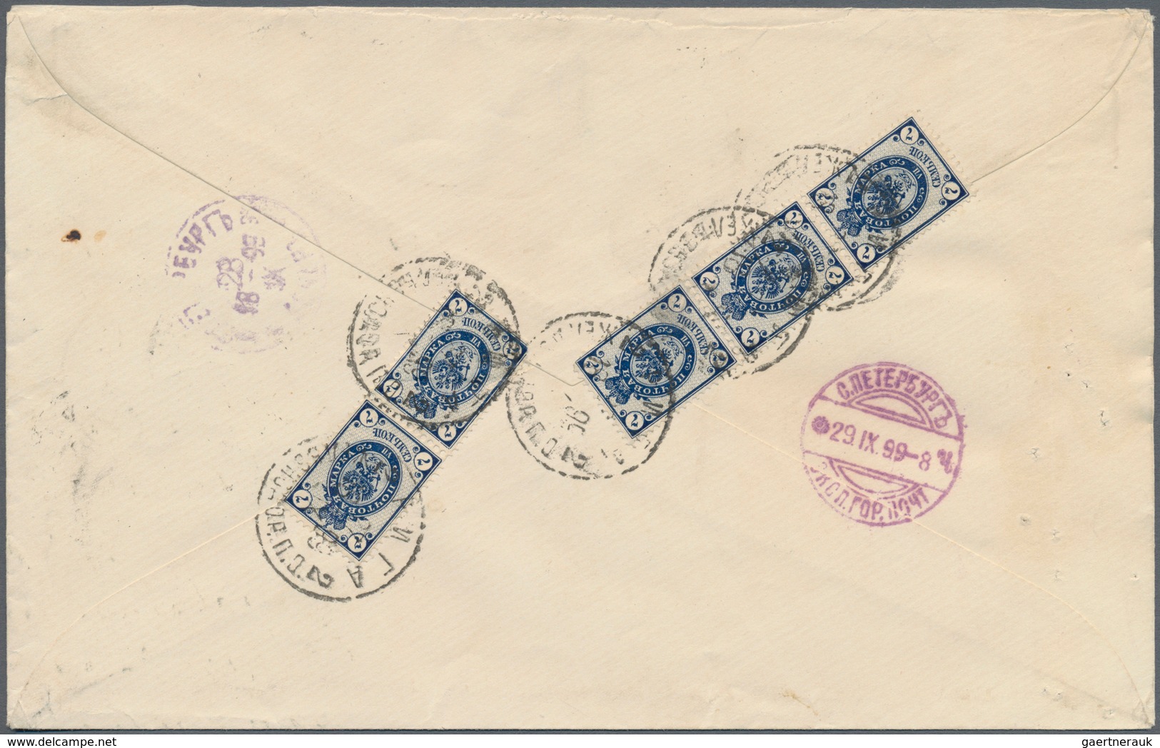 Russland: 1899 Four Registered Covers With White And Green Registration Label From Riga, One Cover S - Sonstige & Ohne Zuordnung