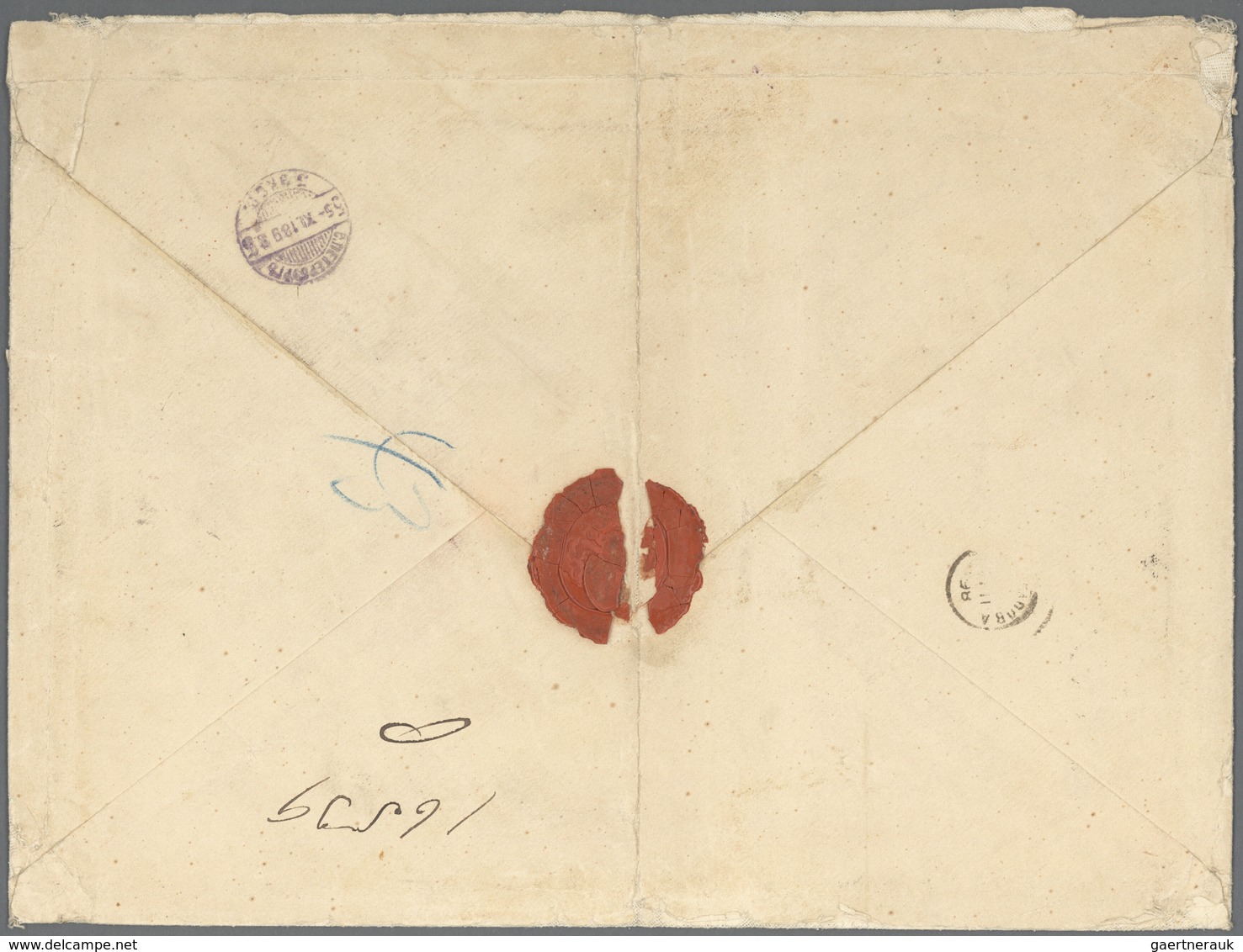 Russland: 1898, Huge Size (ca. 30 X 21,5 Cm) Envelope Bearing 10 Kop In Block Of Eight And Single St - Autres & Non Classés