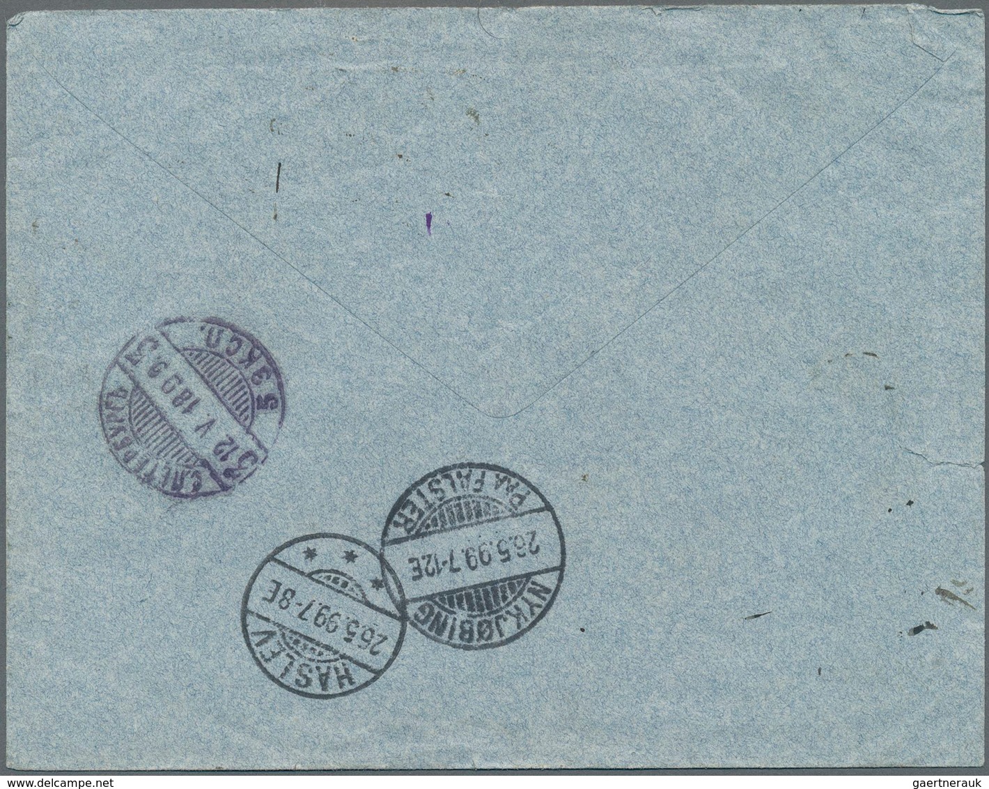 Russland: 1899 Registered Cover With White Registration Label From Kronstadt To Haslev Redirected To - Sonstige & Ohne Zuordnung