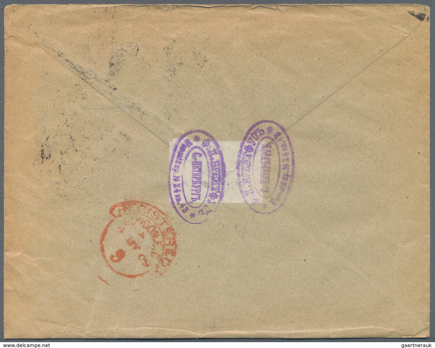 Russland: 1903/09 7 Registered Covers All Sent From St. Petersburg By Mr. F.L. Breitfuss One Of The - Other & Unclassified