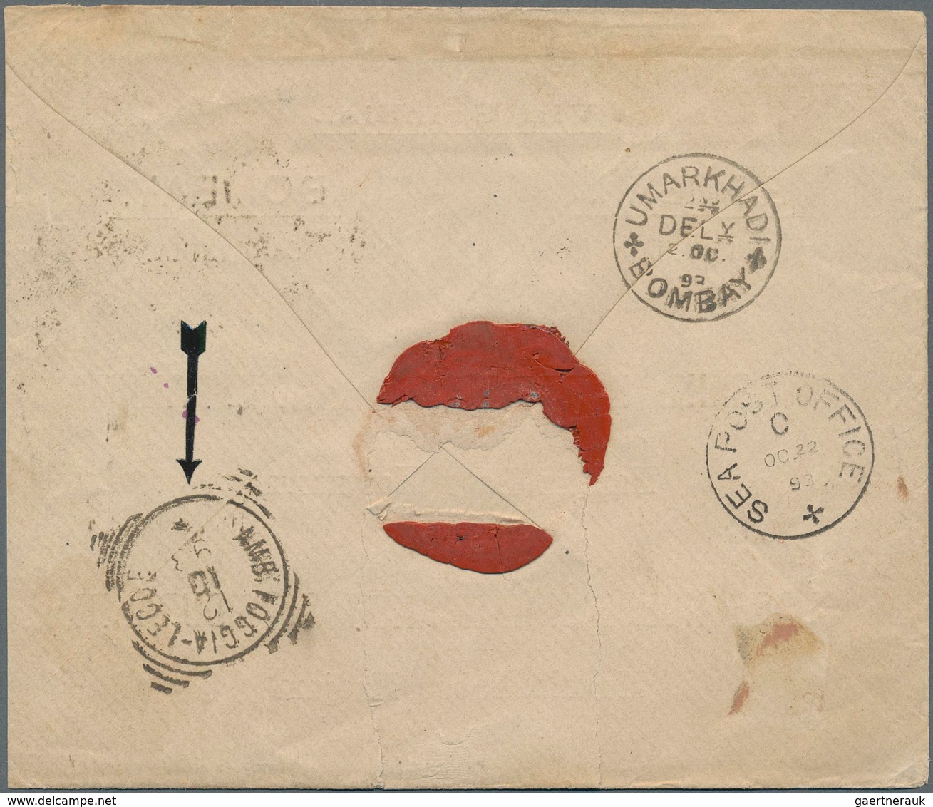 Russland: 1893 Registered Cover From TPO Moscow - Brest Line Via Italian TPO Foggia - Lecce, Sea PO - Other & Unclassified