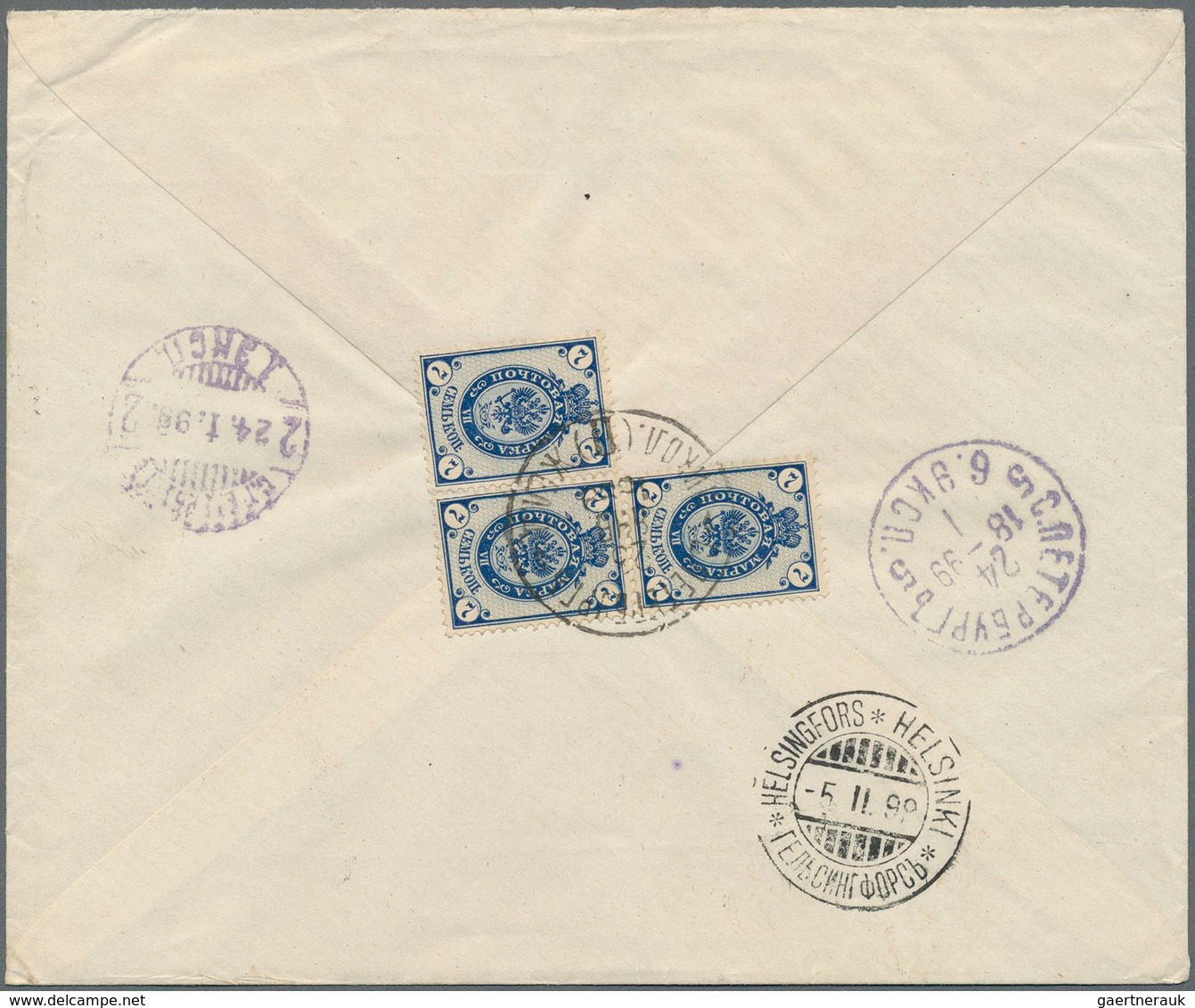 Russland: 1899 Registered Letter With White Registration Label Of Nikolai Station In St. Petersburg - Other & Unclassified