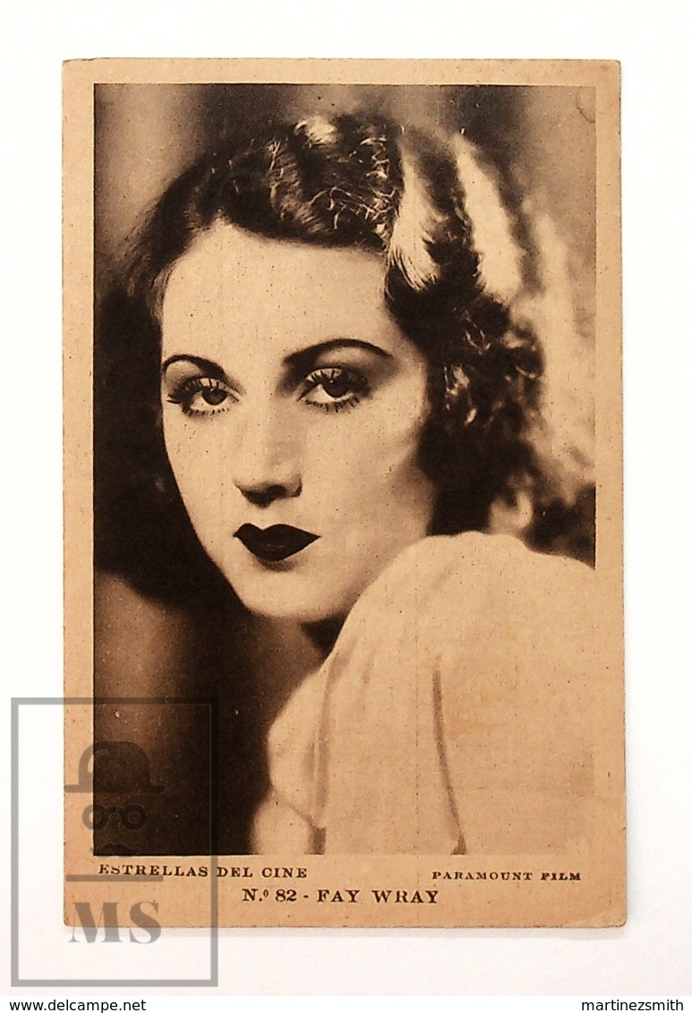 Original Early 1930's Cinema Movie Actress Postcard - Nº 82 Fay Wray - Paramount Film - Good Condition - Acteurs