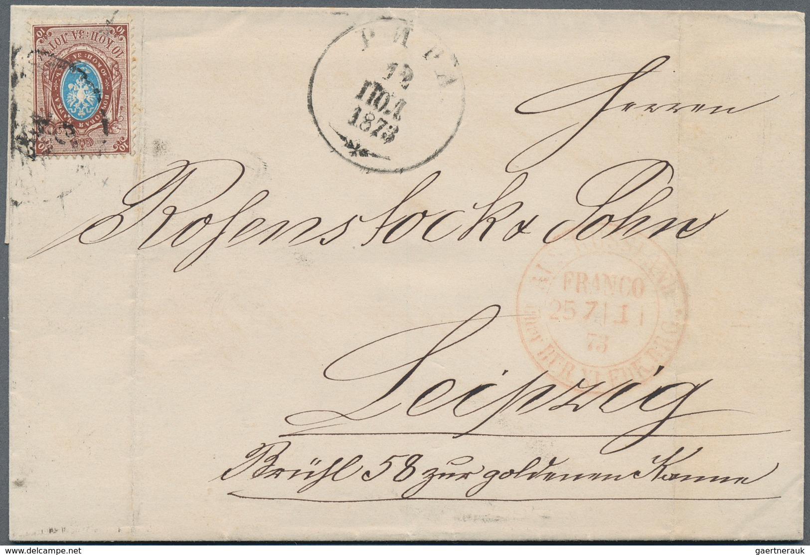 Russland: 1868/75 Seven Letters All From Riga To Foreign Countries, All Before UPU, With Various Sta - Other & Unclassified