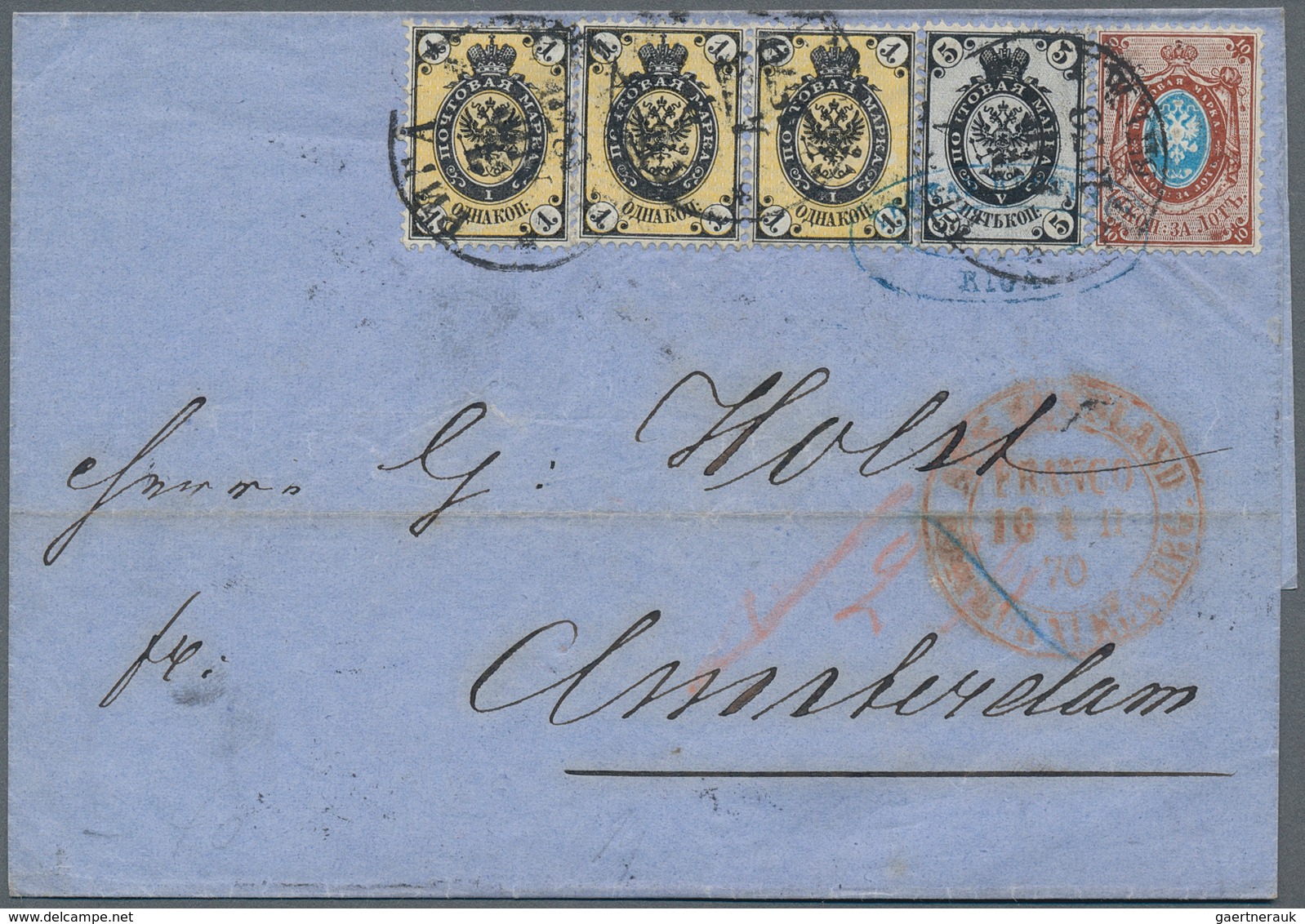 Russland: 1868/75 seven letters all from Riga to foreign countries, all before UPU, with various sta