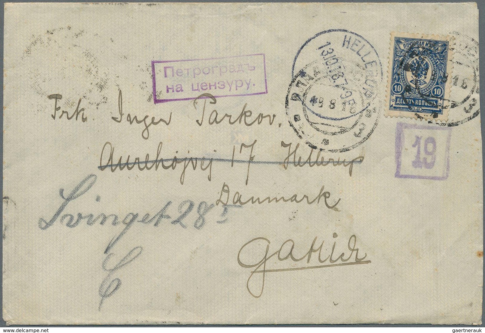 Russland: 1916 Cover From Danish Telegraf In Vladivostok Via Petrograd To Hellerup Denmark In Petrog - Other & Unclassified