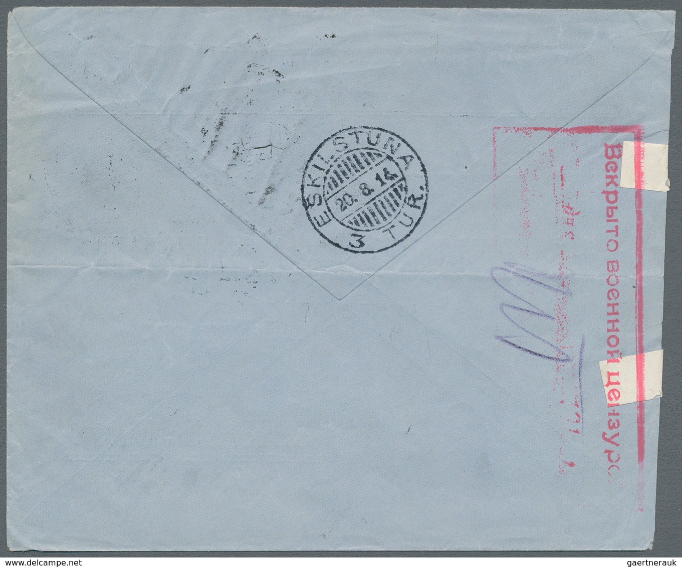 Russland: 1914 Two Censored Covers Sent From Moscow To Sweden, Very Early Date In August 1914, This - Other & Unclassified