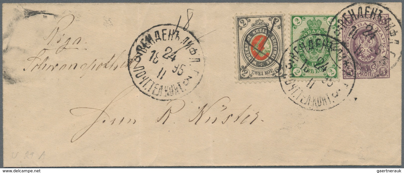 Russland - Wendensche Kreispost: 1895, Wenden 2 K. Canc. Pen Stroke As Officially Ruled, On State Po - Other & Unclassified